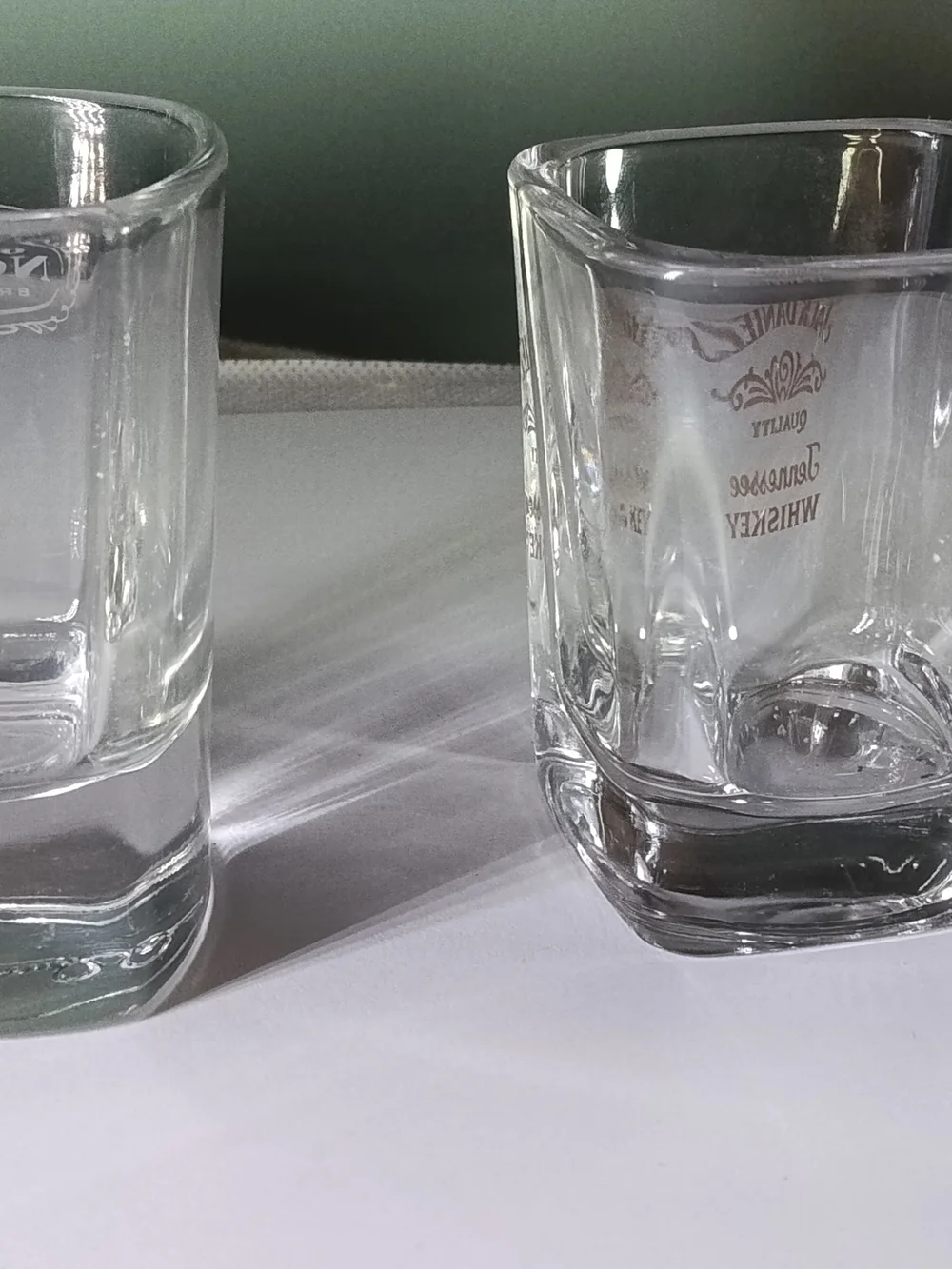 Vintage Jack Daniel’s Square Shot Glasses Set of 2 - Gold Logo & Old No. 7